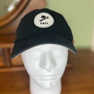 Gear Vail black baseball style hat ski Colorado mountains adjustable